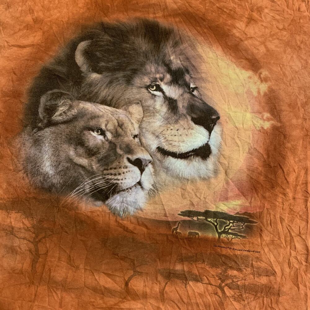 Vintage 2009 The Mountain Lions Big Cat Seaworld T-Shirt Men's 2XL XXL Orange - Picture 2 of 8